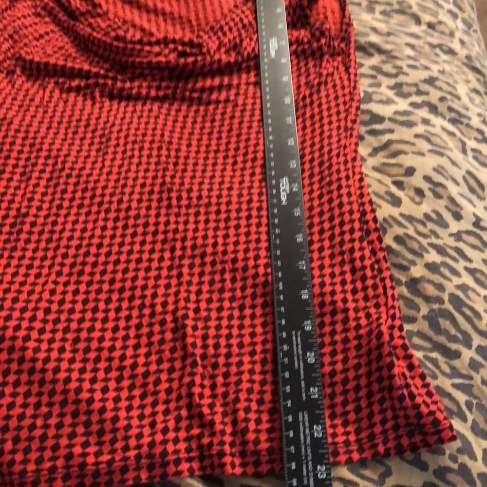 Micheal Kors size small Red & black houndstooth check Cowl neck sleeveless top